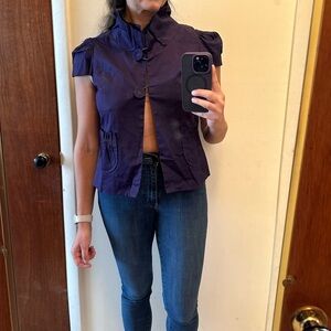 Purple short sleeve jacket